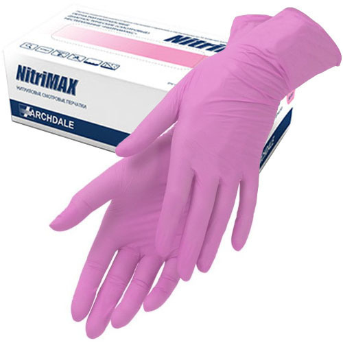 Перчатки NitriMax 100 шт/50 пар, розовые