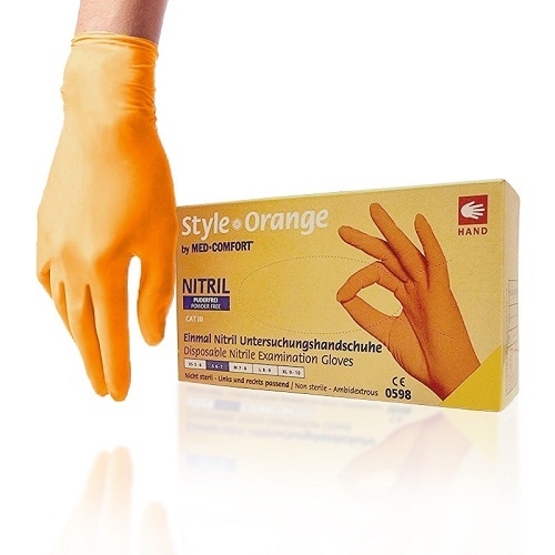 Перчатки MediOK 100 шт/50 пар, оранжевые