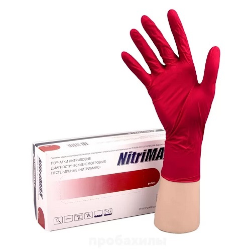 Перчатки NitriMax 100 шт/50 пар, красные